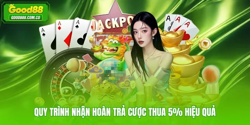 Các bước nhận hoàn trả cược thua 5% nhanh chóng tại Good88